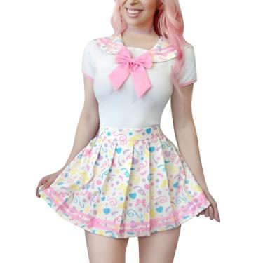 Imagem de Littleforbig Algodão Romper Onesie Pijamas Bodysuit - Cosplay Magical Onesie Skirt Set M