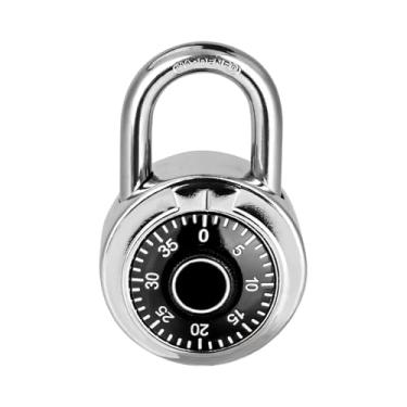 Imagem de Fechadura de combinação, trava de combinação de mostrador padrão LQYN , pacote com 1; placa giratória preta, 5 cm de largura, combinação fixa de três digitais, para escola, academia e armário, caixa