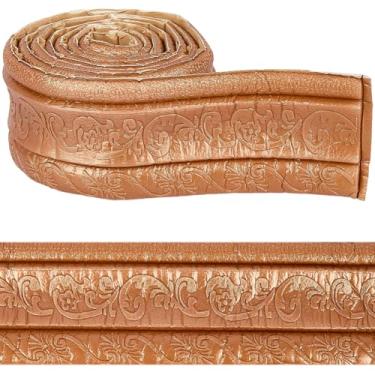 Imagem de CRASPIRE 90,6 x 3,4 polegadas papel de parede acabamento borda decorativa adesivo de parede camelo espuma vintage 3D flexível floral adesivo de rodapé para casa, hotel, espelho, decoração faça você