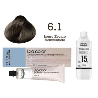 Imagem de Tonalizante Dia Color 6.1 Louro Escuro Acinzentado + Emulsão Revelador