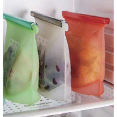 Imagem de Saco de Silicone Reutilizável com Zíper para Alimentos, Ideal para Freezer e Geladeira, Sem Odor, Fácil de Limpar (Cor Transparente 4000 ml Altura 30,0 x Largura 30,00)