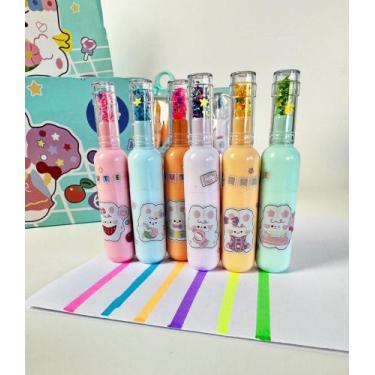 Imagem de Estojo Com 6 Unidades Mini Caneta Marca Texto Fofa Q-1241 - DAFU