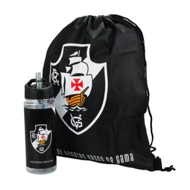 Imagem de Garrafa Vasco Plástica 450 ML Com Sacochila - EAS026-7 - MILENO