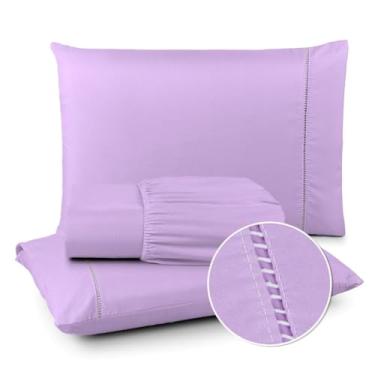 Imagem de Conjunto De Roupa De Cama 400 Linhas Simples Duplo Queen King(Lilás,Solteiro)