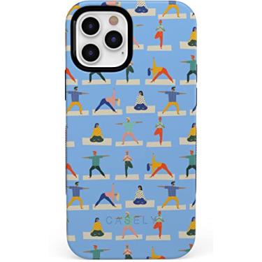 Imagem de Casely Capa de celular para iPhone 11 Pro – Go with The Flow Light Blue Yoga Case – Cobertura de 360 graus para o seu telefone – Recortes precisos, proteção de câmera de borda elevada de 1 mm – ousada