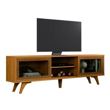 Imagem de Rack Para Tv Até 75 Polegadas Vitrum 2 Portas De Correr Reflecta Naturalle