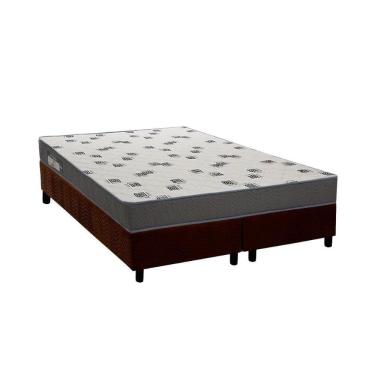 Imagem de Conjunto Box Queen Colchão Espuma Ortobom D33 Light Saúde + Base Crc Suede Brown 158x198