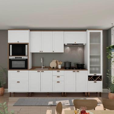 Imagem de Cozinha Completa 6 Peças 100% Mdf Iluminata Branco/Ébano