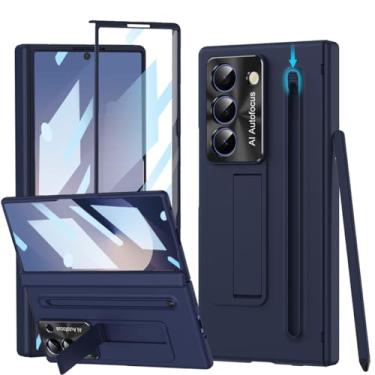 Imagem de YQODSZ Capa para Samsung Galaxy Z Fold 6 com suporte para caneta S e caneta Stylus, Z Fold6 capa de celular de corpo inteiro com protetor de tela de suporte, protetor de câmera, antiarranhões, capa
