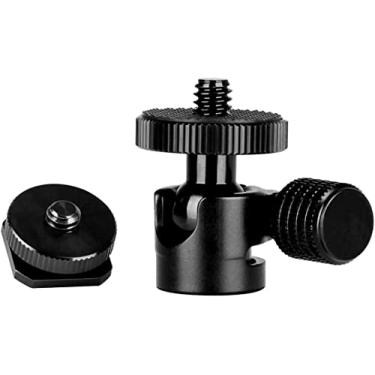Imagem de koolehaoda 1/4 Mini Ballhead & Hot Shoe Mount Adaptador para Câmera Vídeo Light Tripé Monopé (Cabeça de Bola 1/4)