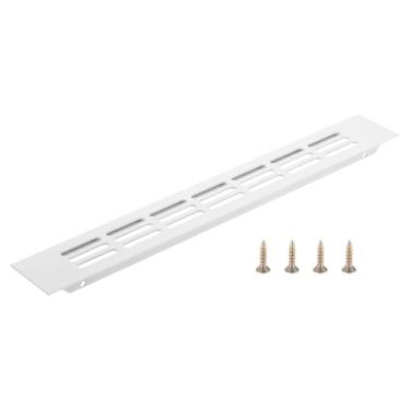 Imagem de PATIKIL Tampa de saída de ar da porta, 30,5 x 4,5 cm (dimensões externas), grade de ventilação com venezianas de alumínio, ventilação retangular com parafusos de montagem para armário de sapatos