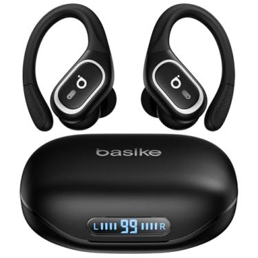 Imagem de Basike Fone de Ouvido Bluetooth 6.0 Esportivo Intra-Auricular, Som Hi-Fi Estéreo, Suporta Chamadas de Voz, Display LED, TWS/IPX5/ENC Compatível com Android e iOS – Preto