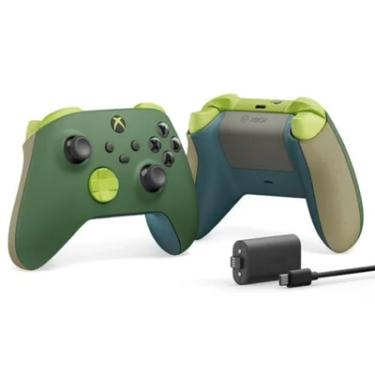 Imagem de Controle Sem Fio, Compatível com Xbox Series X/S, One, Xbox Remix, Verde Premium, Bateria Recarregável, Windows 10