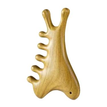 Imagem de Zialofi Pente de massagem de madeira, ferramenta portátil para massagem na cabeça, presente, multifuncional, relaxante corporal, gua sha, raspagem do couro