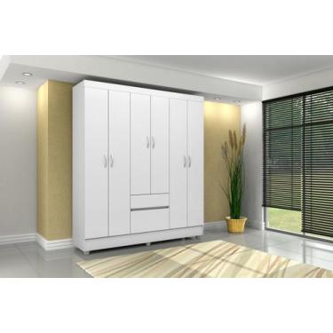 Imagem de Guarda - Roupa Casal Flash II - 06 Portas - Branco/Rosa/Branco - Demob