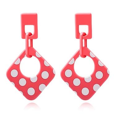 Imagem de YasiIm Brincos redondos redondos redondos feitos à mão e leves de bolinhas, brincos geométricos de resina chique exclusivos para mulheres, Large, Acrílico, Sem pedra preciosa