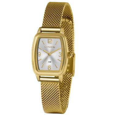 Imagem de Relógio lince feminino dourado lqg4675l s2kx retangular