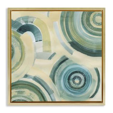 Imagem de Stupell Industries Design de arte de parede em tela flutuante redonda Passiflora Fractals dourado por Grace Popp, 25 x 25