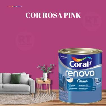 Imagem de Tinta Parede Rosa Claro Acrílica Fosca Coral Renova 800ml, ROSA PINK