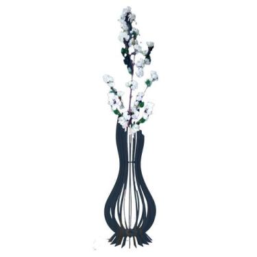 Imagem de Vaso de Chão Decorativo Grande ANA MARIA MDF - LENOBRE, Preto, Kit com