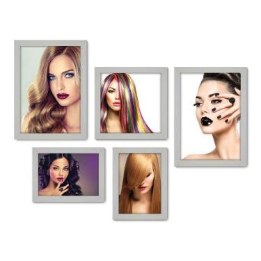 Imagem de Kit Com 5 Quadros Decorativos - Salão de Beleza - Cabelos - Unhas - Ma