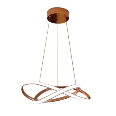 Imagem de Lustre Pendente de led Luminária 50W Rose Gold 50cm, lustre pendente L