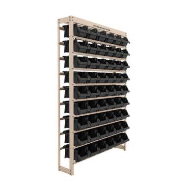 Imagem de Kit Estante Gaveteiro com 54 Gavetas Nr. 5 Preta - PRESTO