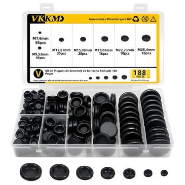 Imagem de Kit De 188 Peças De Plugues De Borracha Para Fiação, Eletrodomésticos 