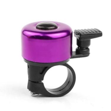Imagem de Buzina Sino Retrô De Bicicleta Em Aço Cromado Roxo – Som Potente E Clássico