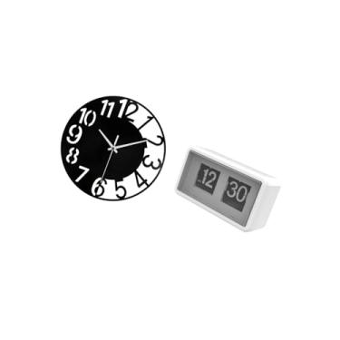 Imagem de IEUDNS Relógio de Parede Decorativo de Acrílico Silencioso com Giro Automático, Relógio de Mesa Redondo Simples, Relógio de Mesa Grande com Display para Casa