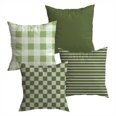 Imagem de Almofada Xadrez com kit 4 coloridas - Decorando e Grudando, Verde