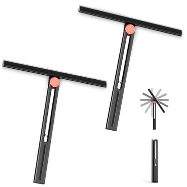 Imagem de DALIPER Rodo de chuveiro atualizado para portas de vidro com 2 rodos de janela rotativos de 360° multiuso para limpadores, para-brisas de carro, azulejo, espelhos e cozinha