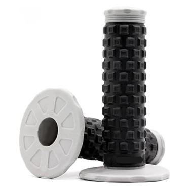 Imagem de Aderência para motocicleta Pegas de bicicleta de borracha de 7/20.3 cm compatível com guidão Mx Pillow Top Throttle Barra de 22 mm (preto-cinza)