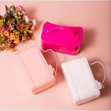 Imagem de Bolsa Feminina Manu Branca Estilo Beauty Case Elegante com Alça Coraçã