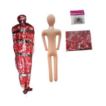 Imagem de Fancyes Manequim inflável de Halloween, corpo morto, cosplay, adereço, decoração de Halloween, boneco para pátio, cemitério ao ar livre, Style E