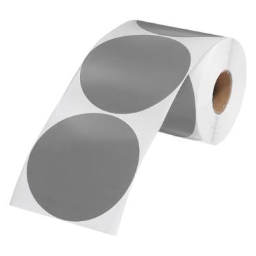 Imagem de PATIKIL 500 adesivos de pontos coloridos, adesivos circulares de 10 cm autoadesivos grandes etiquetas de codificação em branco redondo para etiquetar escritório, quintal, venda de garagem, casa, cinza