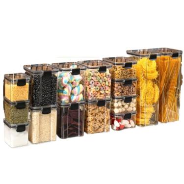 Imagem de Monte seu Kit Pote Hermético para Mantimentos de Cozinha Dispensa Armário Plástico(Kit 12-15 Potes)