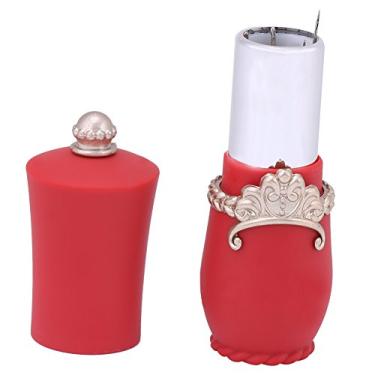 Imagem de Zerodis Almofada Em Forma de Batom, Almofadas de Agulha Rotatáveis ​​com Base Macia e Confortável por Suporte de Bordado de Agulhas de Estacas de Estacas de Poupança para Costura (Vermelho)