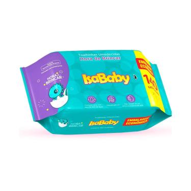 Imagem de Toalha Umedecida Isababy Hora de Brincar com 140 Unidades Embalagem Econômica