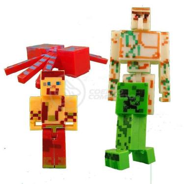 Imagem de Kit Minecraft Dragão 3 Bonecos + 1 Aranha Vermelha