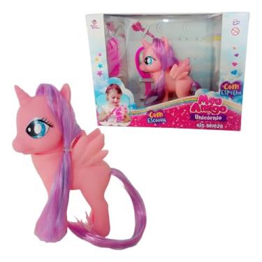 Imagem de Brinquedo Unicórnio Infantil Para Menina Kit Salão De Beleza