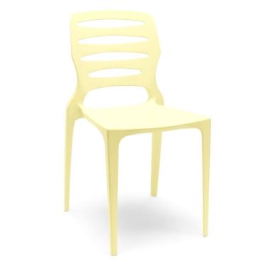 Imagem de Cadeira Para Cozinha Área Gourmet Jardim Empilhável Larsen P03 Amarelo - Lyam Decor