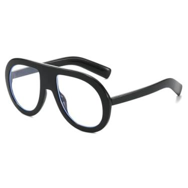 Imagem de Óculos de sol femininos da moda, armação transparente, óculos de grau, armação masculina, óculos de computador (preto transparente)