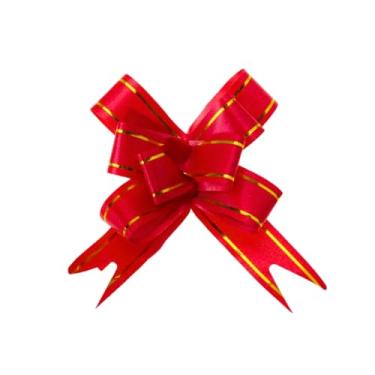 Imagem de Laço Fácil Mágico Pronto Para Presente Lacinho Fita 10x10cm 100 Unidades Tamanho Médio Lembrancinha Fitilho (Vermelho)