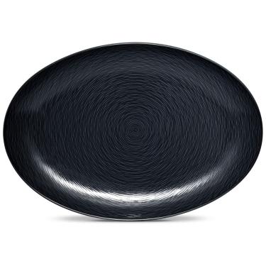 Imagem de Prato Oval 40 cm em Porcelana, 01 Unidade, Noritake BoB Swirl, Preto