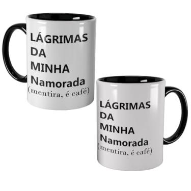 Imagem de Caneca Preta Lágrimas da Minha Namorada, Mentira é Café