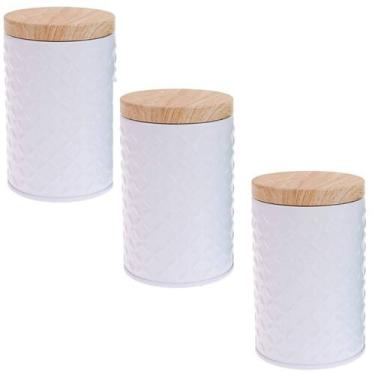 Imagem de Kit 3 Potes Porta Mantimentos Café Açúcar Chá Lata Redondas - DRATINI,