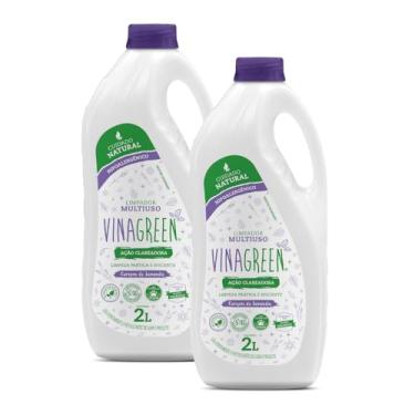 Imagem de Kit 2 Limpador Multiuso 2l Vinagre Orgânico Ação Clareador Piso Azulejo Cozinha Banheiro Vaso Sanitário Elimina Fungos Bactérias Mau Cheiro Crosta Amarelão (Campos de lavanda)