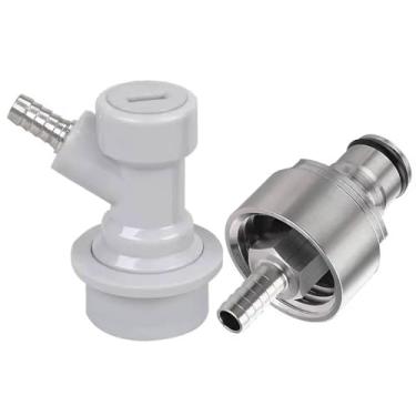 Imagem de Tampa de carbonatação caseira e kit de desconexão de trava de esfera farpada de 5/16" para barril de garrafa PET, dispensador de CO2 para carbonatar refrigerante, cerveja e suco(Cap+gas barb)