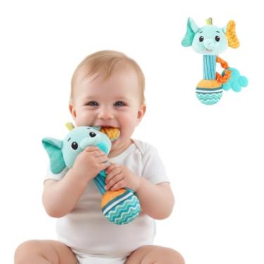 Imagem de Teethers Brinquedo Chocalho Tecido Mordedor Para Bebe (Elefante, Unico)